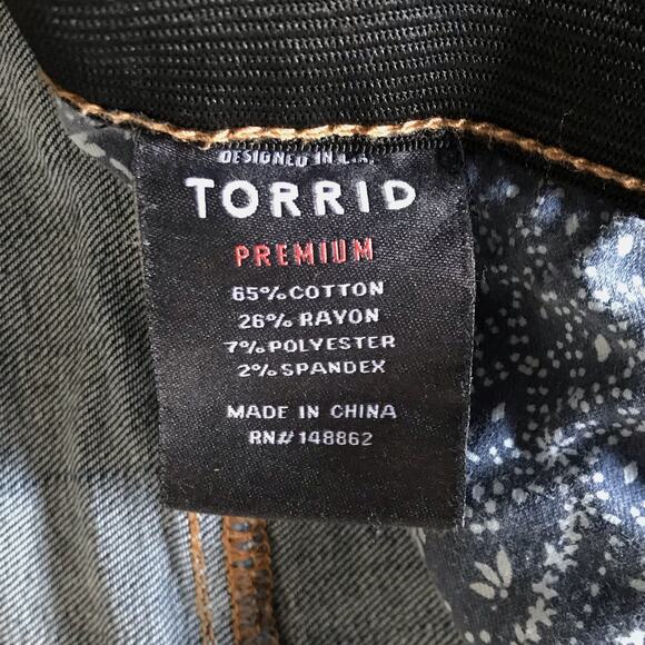 Torrid Sky High Skinny Jeans Distressed High Rise Stretch Premium Denim Size 22R - Picture 14 of 16